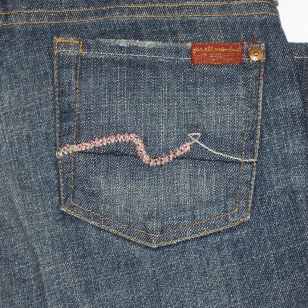 7 FOR ALL MANKIND Bootcut Embelllished Pocket Jean